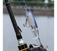 RASTKY 6Pcs Topwater Fishing Lure Set ABS Plastic Floating Rotating Tail Bait Hook for Predators 3D Eyes Powerful Fishing Tool for Saltwater Freshwater Different Waters (1#)