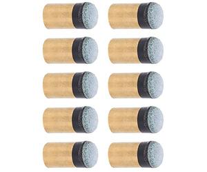 RASTKY 9 Balls Club Replacement Screw Tips with Strong Threads, Essential Pool Cue Tips for Ball Control, for Billiard Enthusiasts, Copper + Artificial Cattlehide, Color: Shown (12MM)