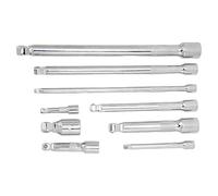 RASTKY 9 Piece Wobble Bar Extension Combination Set Adjustable Wobble Head Drive Extension Bars for Tight Spaces with Rust Resistant Chrome Plating