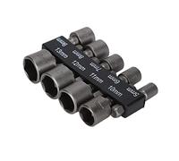 RASTKY 9Pcs 1/4in Hex Bit Socket Set with Storage Holder Chrome Vanadium Steel Electric Drill Socket for Professional Technicians