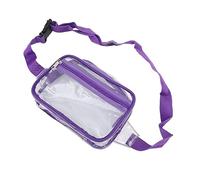 RASTKY Adjustable Breathable Clear Sling Bag Large Capacity Transparent PVC Waist Pack for Travel Breathable Strap Security Check PVC 8.9 X 3 X 5.9in (Purple)