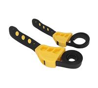 RASTKY Adjustable Rubber Strap Belt Wrench Set of 2 for Car Maintenance, Wide Range of Uses for Installation, Replacement, Opening,6" and 8" (Yellow)