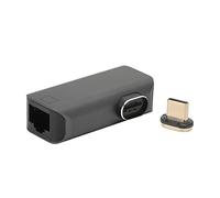 RASTKY Aluminum Alloy RJ45 to Type C Adapter 24 Pin Gold Plated USB C to RJ45 Magnet Connector 10/100/1000Mbps Plug and Play for Smartphone Space Gray 1 Set