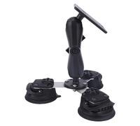 RASTKY Aluminum Tablet Stand with Strong Suction Cup Base for Glass Desk, Stable Holder for Heavy Devices, Ideal for Home Office Use