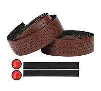 RASTKY Anti-Slip Bike Bar Tape 2Pcs Cycling PU Leather EVA Handlebar Belt Strap - Road Bike Accessories (Brown)