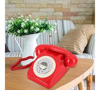 RASTKY Antique Telephone Vintage Lovers, Retro Red Landline Phone with, Stylish Desk Telephone Home, Hotel, and Décor