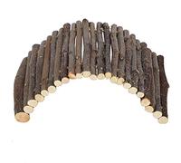 RASTKY Applewood Pet Arch Bridge Hamster Ladder Rabbit Small Animals Shelter Tunnel Wood Pet Cage Accessories for Small Pets, 3 Different, Suitable for Hamster (L)