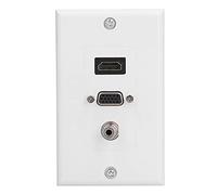 RASTKY Audio Video Wall Socket 3.5mm F Connector Multimedia Port Wear Resistant Composite Video Panel for Office Use