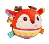 RASTKY Baby Sensory Soft Plush Rattle Toy with Crinkle Sound for Newborns, Multisensory Stimulation Toy for Visual Tactile Auditory Development, Grip Friendly Design for Babies 0-6 Months (Deer)