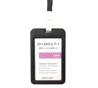 RASTKY Badge Lanyard ID Holder with Flip Structure for Work Card Information, Suitable for Daily Use and Event Attendance (1 Count) (Black (Including Lanyard))