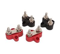 RASTKY Battery Power Stud, Dual Distribution Terminal Post Block Bus Bar 4Pcs for Cars RVs Boats Trucks DC 12-48V, Made From Stainless Steel, ABS, Brass, M6 X 2, Applicable for
