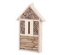 RASTKY Bee House Wooden Handicrafts Nesting Box Garden Decoration Eco-Friendly for Children 11.8x7.9x1.6in