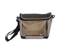 RASTKY Bird Backpack Carrier Rattan Weaving Breathable Travel Cage for Small Bird Convenient Side Pockets for Toys and Food for Pet Owners 1 Shoulder Strap (Gray)