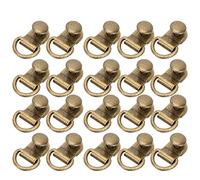 RASTKY Brass Shoelace Hook Rivet D-Ring Buckle Kit for Repairment 100 Sets Bronze 9x14mm for Shoes Leather Bags