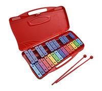 RASTKY Bright 25-Note Hand Knock Xylophone with Aluminum Plate, Clear Sound, Portable Case, 2 Mallets, Ideal Musical Toy for Baby Kids Children, in Multiple Colors (Red)