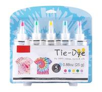 RASTKY Bright Fabric Dye Set for Custom Tie Dye Designs 5 Colors Art Set for Tie Projects Adults and Kids Kit