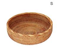 RASTKY Burlywood Round Plate Fruit Basket for Bread Fries Condiments, 7.9 X 3in, Great for Keys Wallet Cell Phone Mail (RASTKY5i7ke0fpbj-3)
