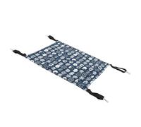 RASTKY Cage Hanging Cat Hammock Reversible Adjustable Flippable Pet Hammock Bed, Warm and Breathable for Relax and Sleep, Versatile for Small Animals, Fleece (Blue Base White Cat with Fleece)