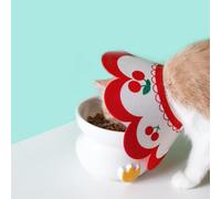 RASTKY Cat Adjustable Soft Felt Recovery Elizabeth Collar for Bite Lick Prevention, Cute Multifunctional Cone Collar for Pet Grooming, Suitable for Cats (Cherry)