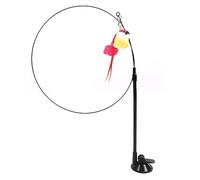 RASTKY Cat Wand Toy with Suction Cup Removable Design Handheld Cat Teaser Wand Toy for Pet Interaction Durable and Long-lasting Material (Red)