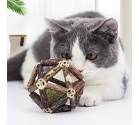 RASTKY Catnip Wooden Ball Silvervine Stick Teeth Grinding Enhance Appetite for Cats Kitten Mint Ball Cat Toys