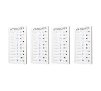 RASTKY Chore Chart Memo Checklist Board PVC Material for Chores Chart Kids, Simple Operation for Student Study Housework Vacation, 4pcs 7.9 X 4.7in DIY Production Detachable Chore Checklist (MYCHORES)