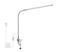RASTKY Clamp/Holder-on White LED Desk Lamp Dimmable Reading Light Touching Control for Bed Headboard Office Workbench, Aluminium Alloy & PC
