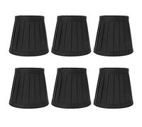 RASTKY Classic Black Chandelier Lamp Shades Set of 6, Cloth Material, Ideal for E14 Candle Bulbs, Studio and More, 8.7cm Diameter