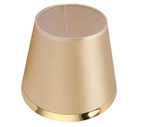 RASTKY Classic Iron Fabric Lampshade European Style for E27 Bulbs Durable Lamp Shade Decor for Study Room Studio Clamp/Holder On Installation (PX128 Gold)