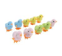 RASTKY Colorful Clockwork Chick Toy Cute Stuffed Chicken Hopping Wind Up Toy for Kittens, 10pcs Plush Chickens
