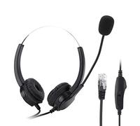 RASTKY Comfortable Crystal RJ9 Call Center Headset with 1.6m Long Cable for Clear Communication in Professional Call Center