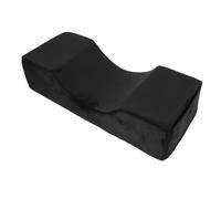 RASTKY Comfortable Memory Foam Eyelash Pillow Convenient Side Pocket Ergonomic Shape Beauty Salon Neck Pillow for Lash Extensions, Crystal Velvet 19.69x7.87x4.72in (Black)