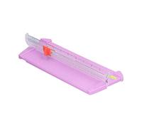 RASTKY Compact Paper Cutter Neat Transparent Strip Scale Mini Portable Safe Reliable for School Supplies Plastic ABS 230mm Cutting Width 1mm Cutting Thickness (13930 Lilac Purple)