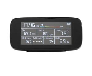 RASTKY Comprehensive Indoor Quality MonitorM2.5,M10, CO2, TVOC, Temperature and Humidity with LCDisplay,Attery Life,Lme,S, Cars