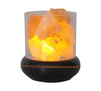 RASTKY Crystal Salt Stone Night Light USB Essential Oil Diffuser 7 Colors LED Rock Crystal Lamp, Tranquil Aromatherapy Diffuser for Bedroom Home Office, Great Christmas, Graduations (Black)