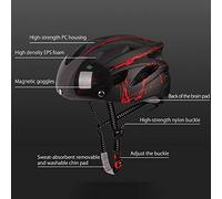 RASTKY Cycling Protective Lightweight Helmet with Magnetic Visor, Breathable Bike Helmet for Adult Men Women, Adjustable Size, for Mountain Biking and Racing in the City, Red and Black (Green black)