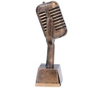 RASTKY Decorative Microphone Tabletop Ornament, Retro Music Trophy for Singing Competitions and Events