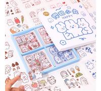 RASTKY Delicate Cartoon Pattern Notebook Sticker Pack, 100 Pieces Scrapbook Stickers for Diary Ca, RDS Crafts, Easy to Tear Off Stickers for Notebook (#9)