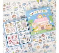 RASTKY Delicate Cartoon Pattern Notebook Sticker Pack, 100 Pieces Scrapbook Stickers for Diary Ca, RDS Crafts, Easy to Tear Off Stickers for Notebook (#2)