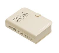 RASTKY Desktop Organizer Box Practical Data Cable Storage Case Plastic Book Design for Home Organization and Decor Size 9.84 X 7.09 X 2.56in (Cream White)