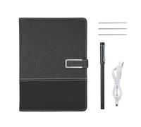 RASTKY Digital Notebook Smart Pen Real-time Sync Voice-to-Text AI Function for Writers Students 80-Page A5 Leather Journal Planner Blue Tablet Pen for Art Tasks (Black)