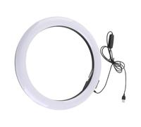 RASTKY Dimmable 160 LED Circular Light with Dual Cold Shoe Expansion Interface for Professional Makeup Artists - Yellow/White Light for Beauty Videos