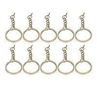 RASTKY DIY Key Chain Accessory 10pcs Exquisite Split Key Ring Set with Screw Eye Pin Applicable Scene: Everyday Use (φ25mm【10 Pieces】)