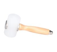 RASTKY DIY Leather Carving Hammer Nylon Handmade Leathercraft Mallet Wooden Handle Stamping Tool for Leather Engraving and Crafting Enthusiasts (Original Color Handle Double Ended)
