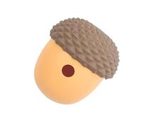 RASTKY Dog Slow Feeder Ball Innovative Acorn Shape Pet Treat Dispensing Toy, Safe & Bite Resistant Puzzle Ball for Mental Stimulation, Ideal for Loneliness Relief, Made of Silicone (Grey with Yellow)