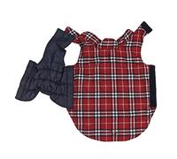 RASTKY Dog Winter Jacket Hair Protection Stylish Red Plaid Warm Vest for Medium Large Dogs, Effective Preventer for Hair Loss Sunburn (5XL)