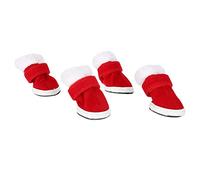 RASTKY Dog Winter Warm Shoes Christmas Boots AntiSkid Protector for Outdoor Snow Play Red 4pcs for Dog Cat (Type 5(8.3 X 8.3 X 3.5in))