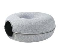 RASTKY Donut Cat Bed Durable Cat Tunnel Design Zipper Separation for Cats and Small Animals Dark Gray 23.6"x23.6"." Suitable for Kittens Mother-in-law's Kittens (50cm-S)