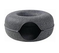 RASTKY Donut Cat Bed Durable Cat Tunnel Design Zipper Separation for Cats and Small Animals Dark Gray 23.6"x23.6"." Suitable for Kittens Mother-in-law's Kittens (50cm-S)