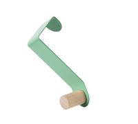 RASTKY Door Hooks Strong Load Bearing Capacity Organizer for Coat Hat Bag, Space Saving Over The Door Hooks for Bedroom Bathroom Kitchen, Iron Wooden Hook 4.5x12cm (Nordic Green)